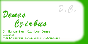 denes czirbus business card